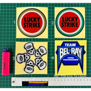 สติกเกอร์สะท้อนแสง ลาย Lucky Strike Green &amp; Gold bell Bunga Team belray สําหรับตัดตกแต่ง