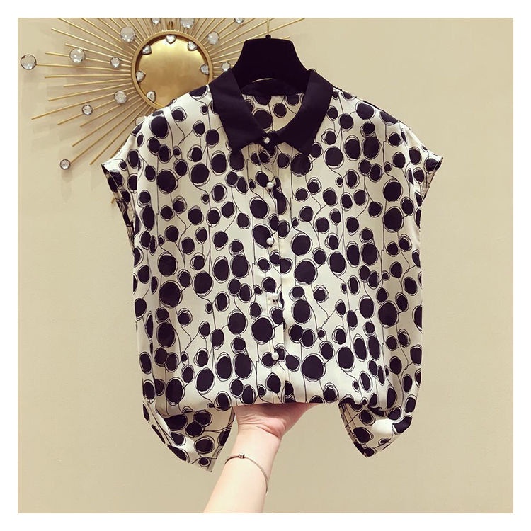 เสื้อเชิ้ตแขนสั้น ผ้าชีฟอง เสื้อเชิ้ตแขนสั้นผู้หญิง รูปที่ 8