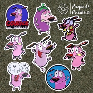 🇹🇭 พร้อมส่ง : 🐶 เข็มกลัดเซ็ทเคอเรจ หมาน้อยผู้กล้าหาญ | Courage The Cowardly Dog Enamel Brooch Pin Set.