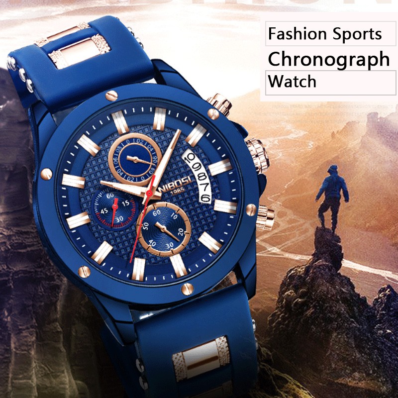 Luxury Three Eye Chronograph Quartz Watch Men's Watch Waterproof Watch