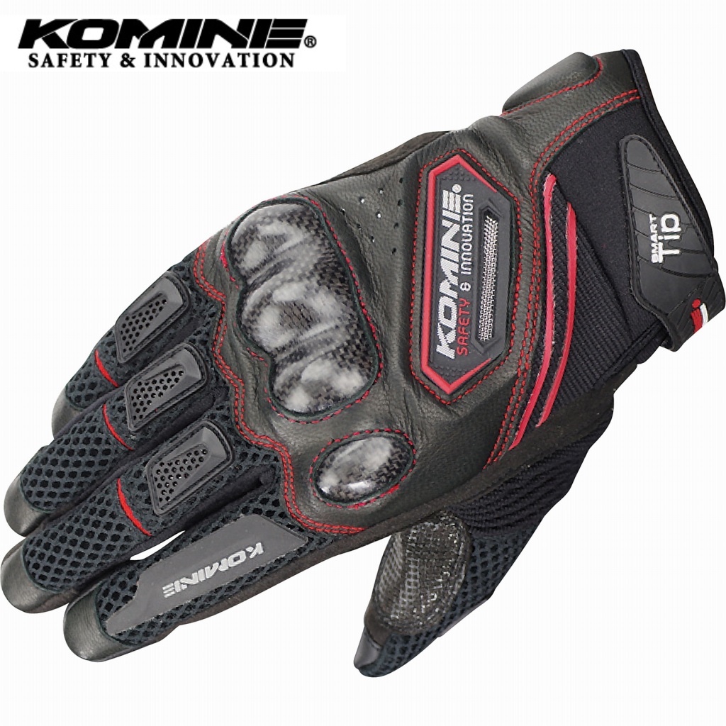 Komine GK-167 ถุงมือคาร์บอนไฟเบอร์ แบบเต็มนิ้ว สําหรับแข่งรถจักรยานยนต์