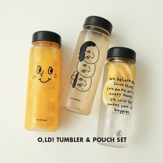 [O, LD!]Tumbler &amp; Pouch set ขวดน้ำพร้อมถุงผ้า แท้100%