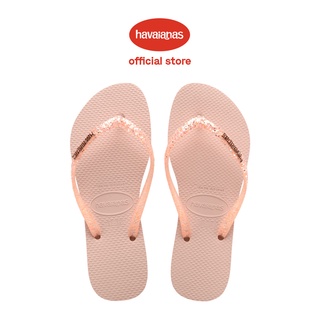 Havaianas รองเท้าแตะฟลิปฟลอป ประดับกลิตเตอร์ สีมาการอง สีชมพู สําหรับผู้หญิง