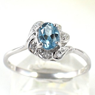 แหวนเงินแท้ พลอยโทแพซ พลอยโทปาสบลู แหวนดอกไม้ วาววับ swiss blue topaz gem แหวนพลอยสีฟ้า แหวนเสริมดวงโชคลาภ แหวนเงินแท้