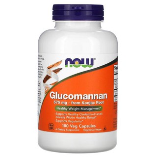 Now Foods, Glucomannan, 575 mg [ 180 Veg Capsules ] with Dietary Fiber , Glucomannan (from Konjac Root)