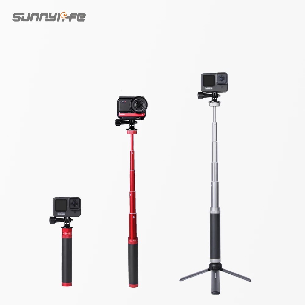 SUNNYLIFE ไม้เซลฟี่เสาขยายอลูมิเนียมสําหรับ GoPro HERO 11 10 9 8 7 / Insta360 ONE / DJI OM 4 POCKET 