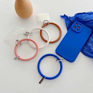 เคสโทรศัพท์มือถือ ซิลิโคน พร้อมสายคล้อง ขนาดใหญ่ สําหรับห้อยกระเป๋า สร้อยข้อมือ