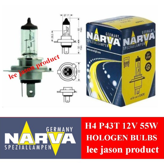 NARVA BULBS 12V H4 P43T 55W,100W (4881,48901 )