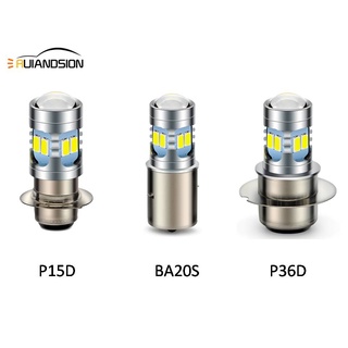 Ruiandsion หลอดไฟหน้ารถจักรยานยนต์ H6M P15D BA20D BA20S P36D LED Bulb 6-24V สีขาว สีเหลือง