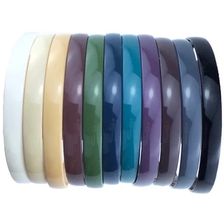 HVL ที่คาดผมพลาสติกเรียบ 1.2 ซม. เงา ชุด2/2 สีตุ่น 1 ชิ้น