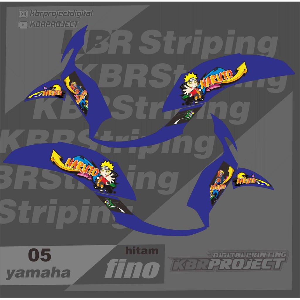 สติ๊กเกอร์ติดรถมอเตอร์ไซค์ Fino สติ๊กเกอร์รายการแถบมอเตอร์ไซค์ yamaha Fino 05 Racing Fino