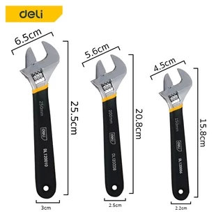 Deli ประแจเลื่อน ประแจอเนกประสงค์ กุญแจเลื่อน ขนาด 6 8 10 12 นิ้ว แข็งแรง ด้ามจับถนัดมือ Adjustable Wrench