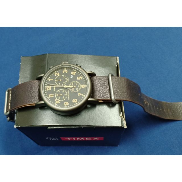 นาฬิกาข้อมือ Timex สายหนัง สีน้ำตาลเข้ม แท้ 💯  used