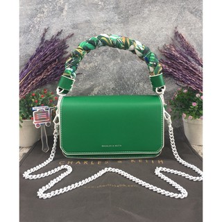 SCARF WRAPPED HANDLE CHAIN DETAIL BAG