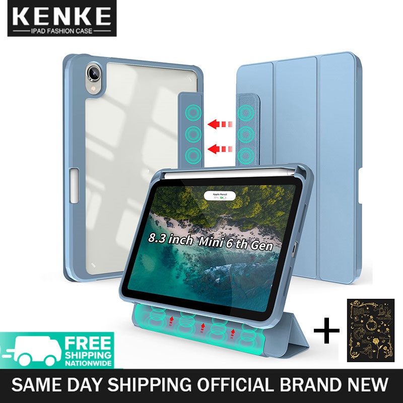 Kenke เคสแม่เหล็ก พร้อมช่องใส่ดินสอ ถอดออกได้ สําหรับ iPad 2021 mini 6 iPad 2020 Pro 11 นิ้ว 2021 7th 8th 9th gen iPad Air 4 Air 5 2022