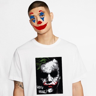 เสื้อยืดผ้าฝ้ายพิมพ์ลายแฟชั่น เสื้อยืดแขนสั้น พิมพ์ลาย JOKER Why so serious แฟชั่นสําหรับผู้ชาย เสื้อยืดลําลอง ผ้าฝ้าย พ