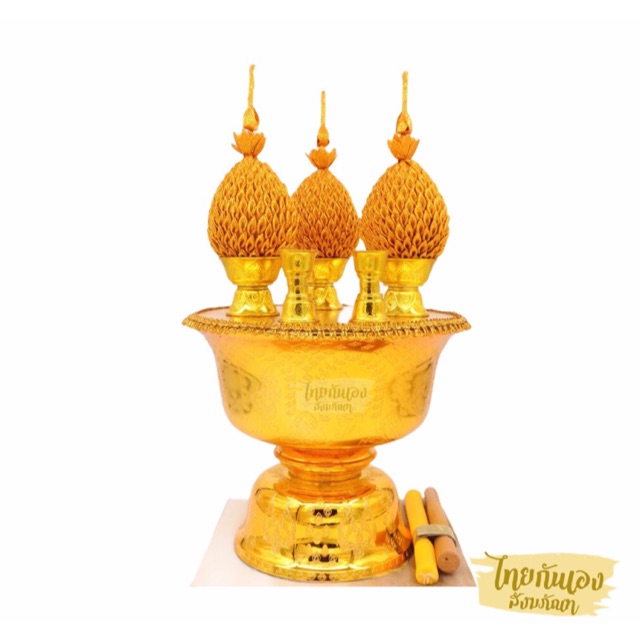 เครื่องทองน้อย พานพุ่ม เครื่องทองน้อย เบอร์14,16,18 เซนติเมตร