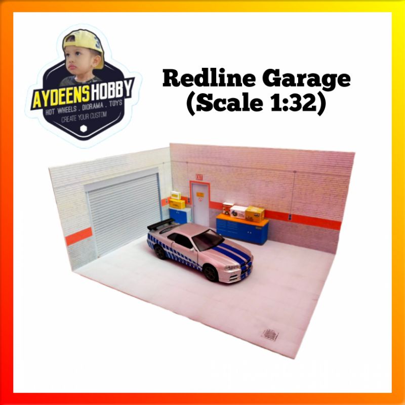 REDLINE GARAGE DIORAMA SCALE 1:32 / 1:36