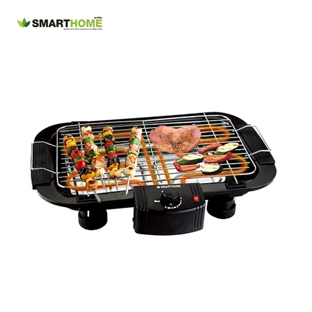 SMARTHOME เตาปิ้งย่างไฟฟ้า เตาปิ้งย่าง รุ่น SM-BBQ2000 เตาปิ้งย่างแบบตะแกรง กำลังไฟ 2000W BBQ-2000