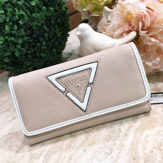 GUESS FACTORY WOMENS WALLET กระเป๋าสตางค์ใบยาวหนัง Saffiano สวยหรูอยู่ทรงคุณภาพดี