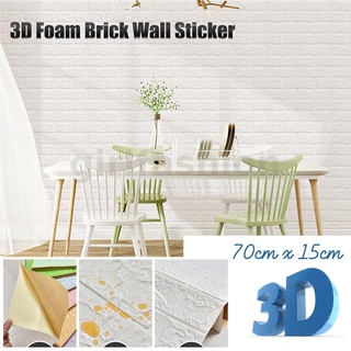 สติกเกอร์โฟม ลายอิฐ 3D ขนาด 70X15 ซม. กันชน สําหรับตกแต่งผนังบ้าน DIY