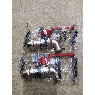 ก๊อกน้ำ SANWA 3/4 นิ้ว สีแดง