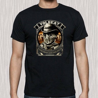 T-shirt  เสื้อยืด ผ้าฝ้าย พิมพ์ลายโลโก้ Volbeat Tour สีดํา สําหรับผู้ชาย 2022S-5XL