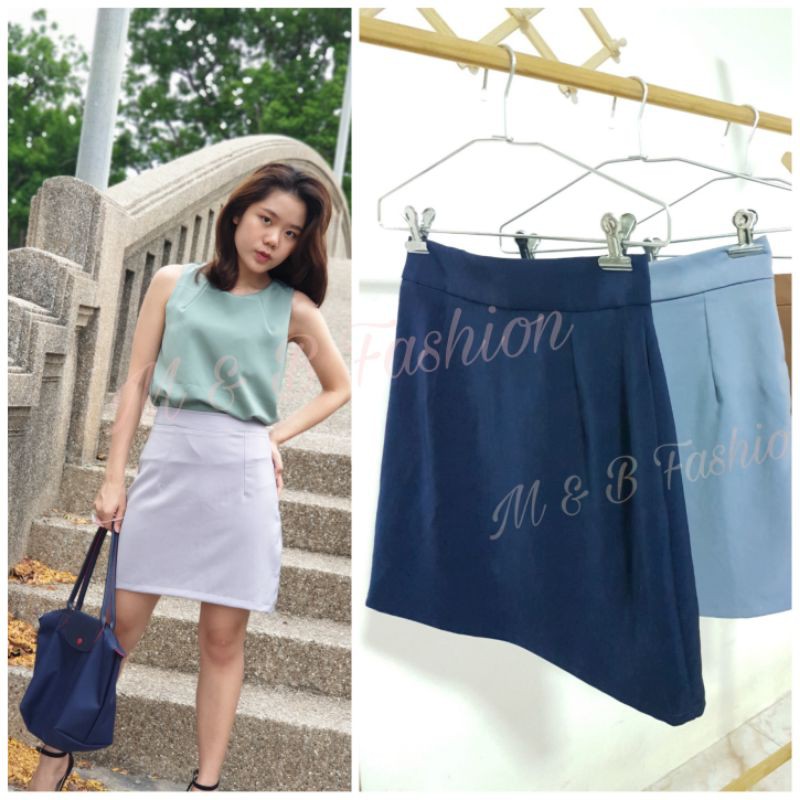 พร้อมส่ง ไม่ต้องรอตัด กระโปรงฮานาโกะทรงเอ กระโปรงทำงาน SS-3XL