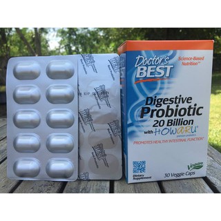 โปรไบโอติกส์ 2 หมื่นล้านตัว Digestive Probiotics with Howaru 20 Billion CFU 30 Veggie Caps (Doctors Best®)