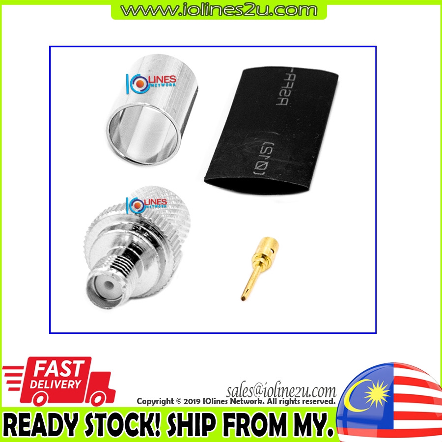 SMA หญิงสําหรับ LMR-400 50ohm เสาอากาศสาย Crimp Connector Wifi วิทยุ RG-316 SYV-50-7 LMR400