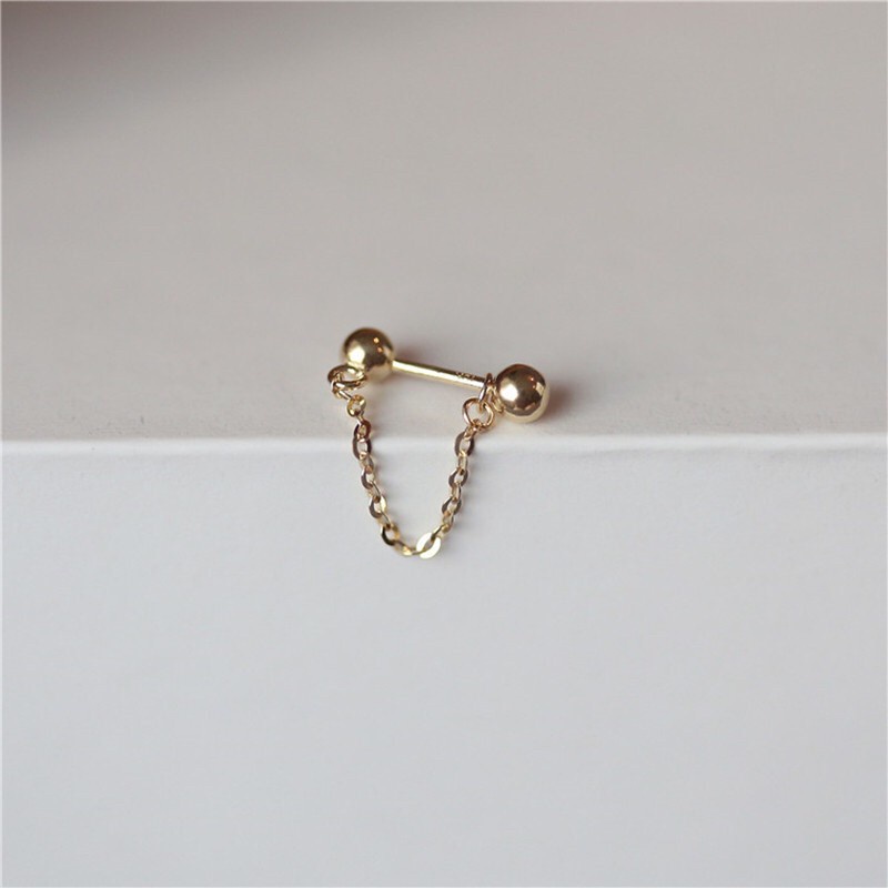 earika.earrings – one chain piercing จิวหูโซ่ห้อยเส้นเดียวเงินแท้ (มีให้เลือกสองสี) เหมาะสำหรับคนแพ้ง่าย ราคา ถูกที่สุด ดีลบีเคเค แกลเลอรีภาพที่ 7