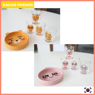 [KAKAO FRIENDS] Mini Shot glass 4P + Mini Plate 1P kakao friends soju cup แก้วช๊อต แก้วช๊อตโซจู