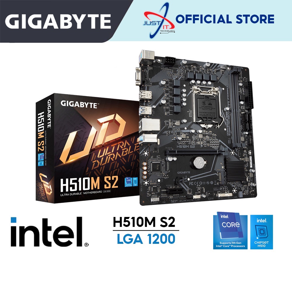 Gigabyte H510M S2 LGA1200 เมนบอร์ด Combo Deal G6405 / I3-10100F / 10100 / 10105 / I5-10400F / 10400