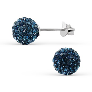 SILVERTHAI montana crystal Ball stud Earring disco ball silver stud Earring เครื่องประดับเงินแท้925บอลดิสโก้