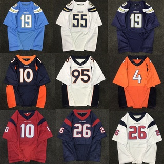 เสื้อกีฬารักบี้ ปักลาย Nfl American Football Jersey Rugby สไตล์ฮิปฮอป วินเทจ ความยาวปานกลาง