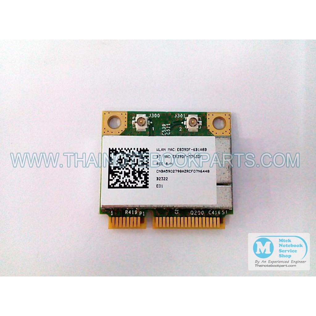 การ์ดไวเลส Samsung RV413 - WLL6230B-D99 802.11abgn Notebook Wireless Mini-PCI Half-Height Card