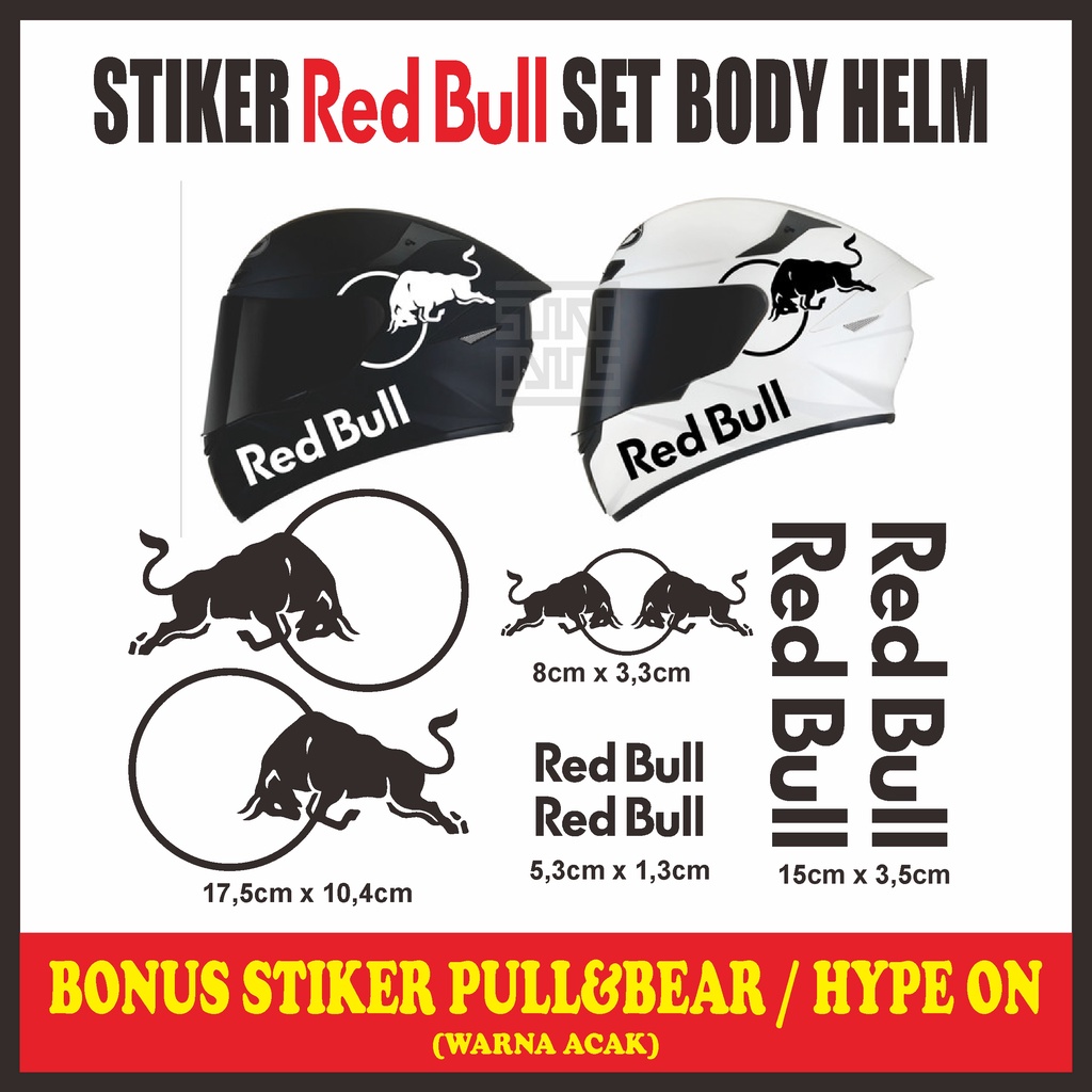ชุดสติกเกอร์ Redbull หมวกกันน็อค KYT TT COURSE NFR ฯลฯ มีสีโฮโลแกรม