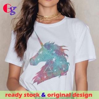 *Gg* ยูนิคอน ยูนิคอน ยูนิคอน unicorn t shirts Size Male Sleeve Streetwear Europe เสื้อเชิ้ตผู้หญิง cotton tsh