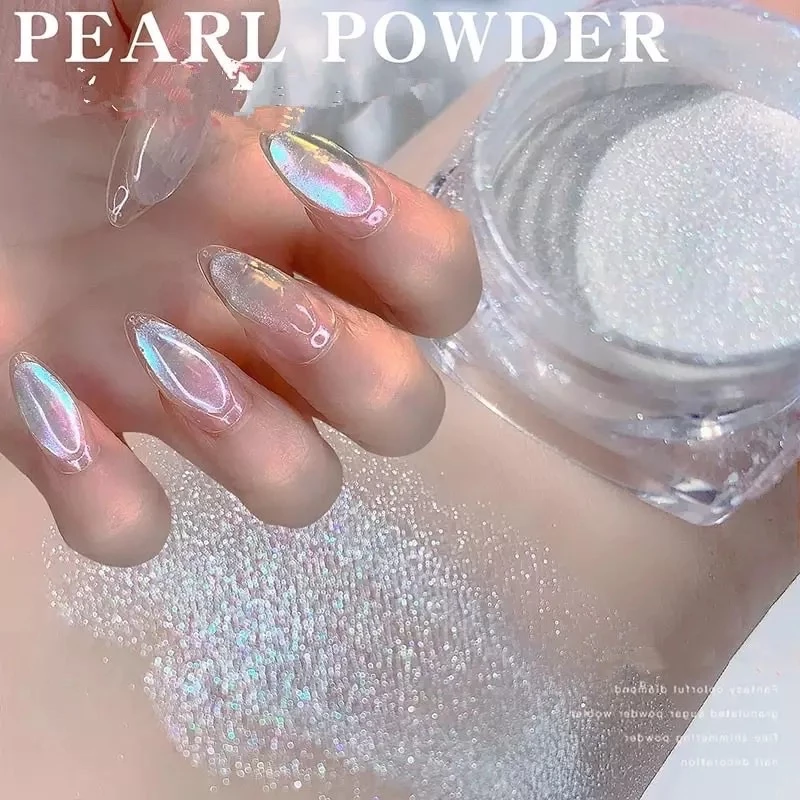 🍂ผงขัดขาวมุก ผงมุกเมอเมด ผงขัดเล็บ nail miller powder