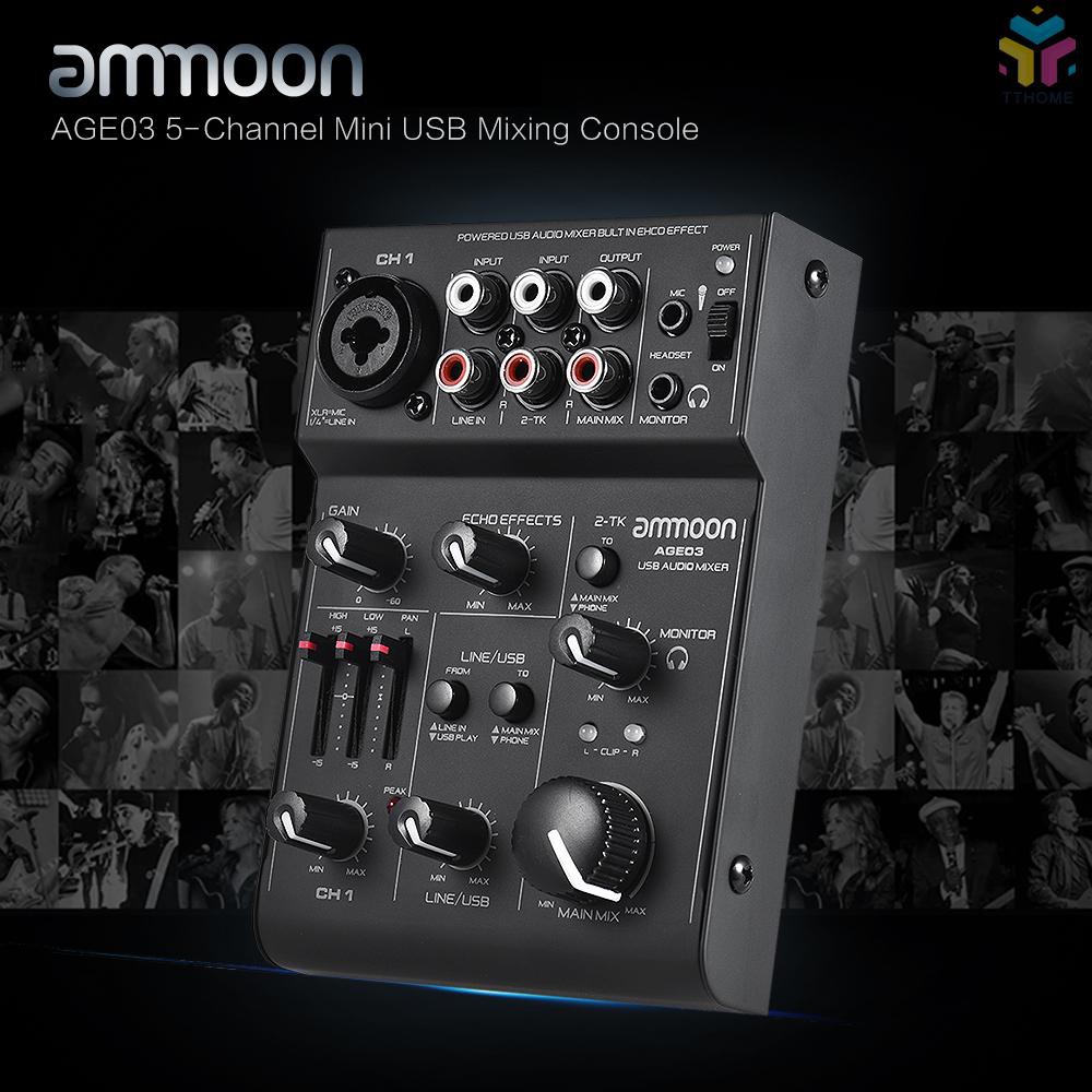 Mic Line Ammoon Mixer 12 Channel TT Ammoon AGE03 5-Channel