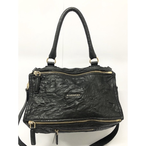 กระเป๋ามือสอง ของแท้ Givenchy Pandora Medium Leather Shoulder Bag สีดำ ขนาด 12 นิ้วครึ่ง พร้อมส่ง