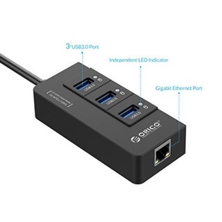 ORICO  HR01-U3 USB 3.0 HUB 3 Port +Lan Gigabit 10/100/1000