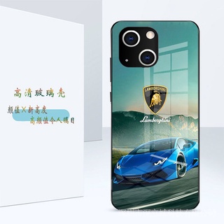 PORSCHE เคสโทรศัพท์มือถือกระจกนิรภัย แบบแข็ง ลายสีน้ํา สําหรับ IPhone13 13pro Max 13min 12 12pro Max 11 11 Pro Max x XS XR 6 7 8 plus se2 3 12mini