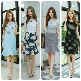 ชุดทำงาน ชุดเดรส ส่งฟรี ems