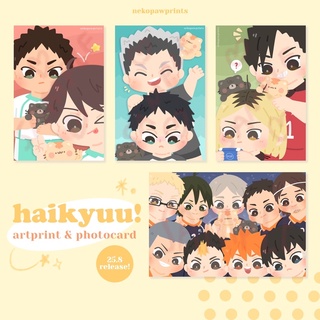 Nekopawprints: haikyuu art print &amp; photocard 310gsm