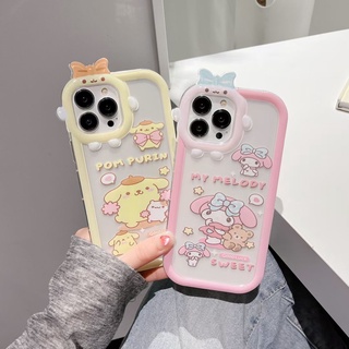 เคสโทรศัพท์มือถือ ลายการ์ตูน Pom Pom Purin Melody Monster Lens น่ารัก 3D สําหรับ iPhone 14 Pro Max 14 Plus 13 Pro Max 12 Pro Max 11 Pro Max X Xs Max XR