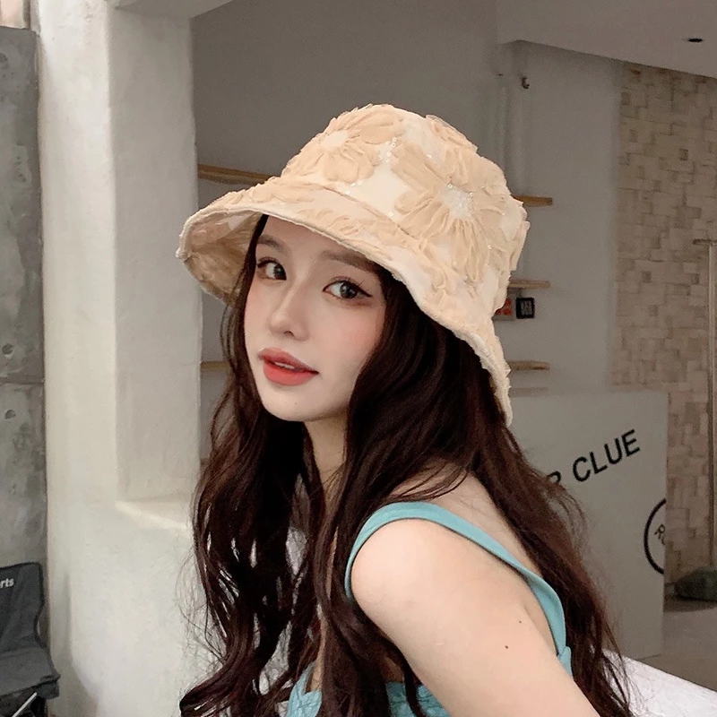 หมวกบักเก็ตแต่งลูกไม้ กันแดด แฟชั่นผู้หญิง thumbnail 3