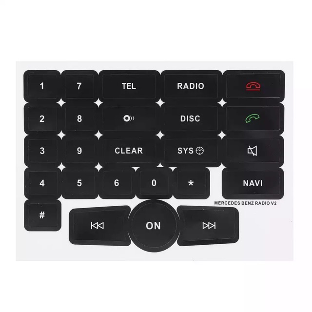 สติ๊กเกอร์ ปุ่มวิทยุ BENZ W204 W207 W212 C-CLASS E-CLASS