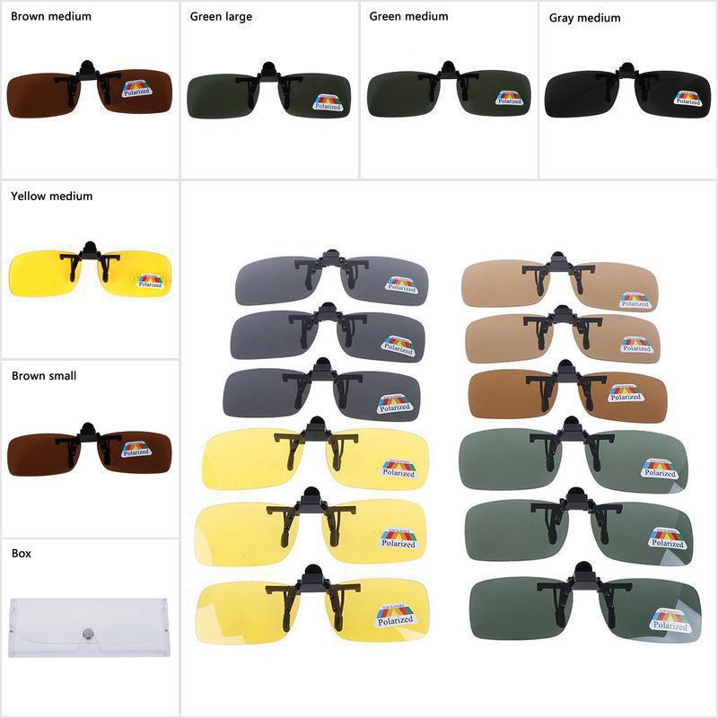 PeacellowtoClip-on Day Night Vision Flip-up Lens Driving Glasses