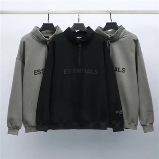 B038 เสื้อคลุมแบบสวม FOG (Essentials) Half Zip Mock Neck Sweatshirt Unisex